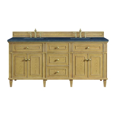 James Martin Vanities 72'' Double Vanity, Light Natural Oak w/ 3 CM Charcoal Soapstone Quartz Top 424-V72-LNO-3CSP